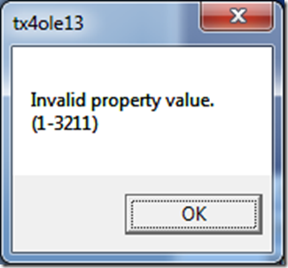 Invalid Propery value
