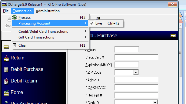 Xcharge Client PAN